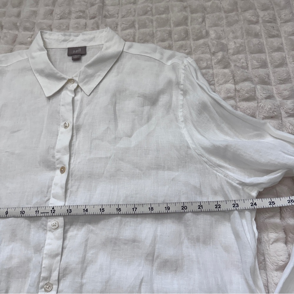J Jill XL LOT of Two White 100% Linen Long Sleeve Button Down Blouse Tops - Picture 5 of 14